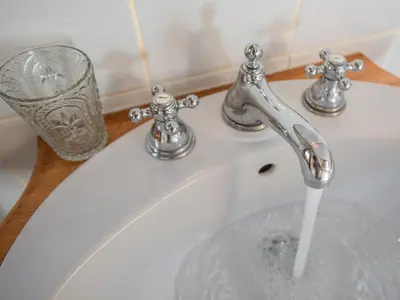 Salle de bains dans l'établissement Gite du Moulin