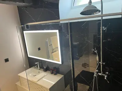 Salle de bains dans l'établissement Domaine Pierre Monnaie