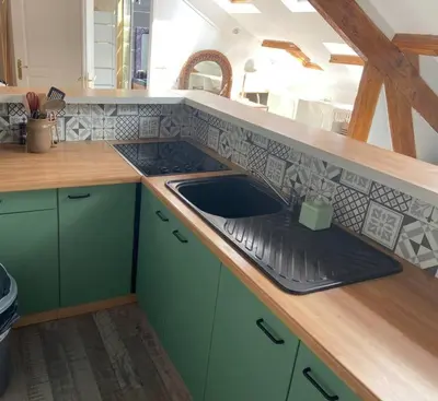 Cuisine ou kitchenette dans l'établissement Cocon