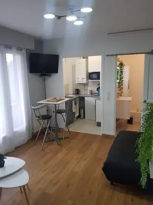 Cuisine ou kitchenette dans l'établissement Le studio du quai