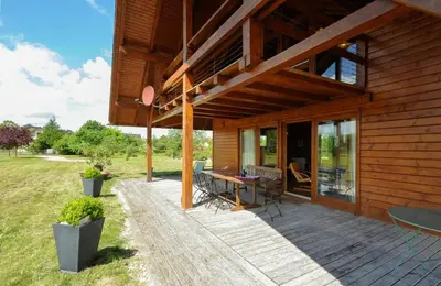 Balcon ou terrasse dans l'établissement Le chalet dans la prairie