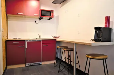 Cuisine ou kitchenette dans l'établissement La remise de tatanne