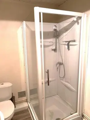 Salle de bains dans l'établissement Le petit gite