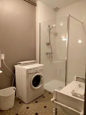 Salle de bains dans l'établissement Le gite andre dhotel