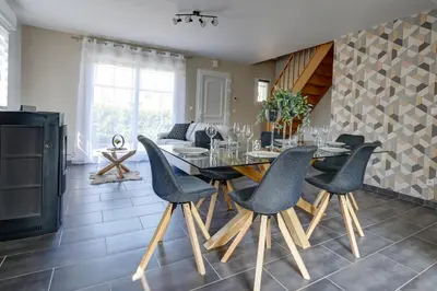 Coin salon dans l'établissement Gite de l'Oie - Maison avec grand jardin
