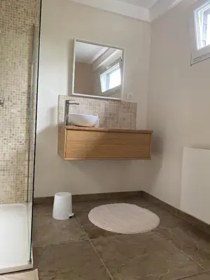Salle de bains dans l'établissement Au chalet