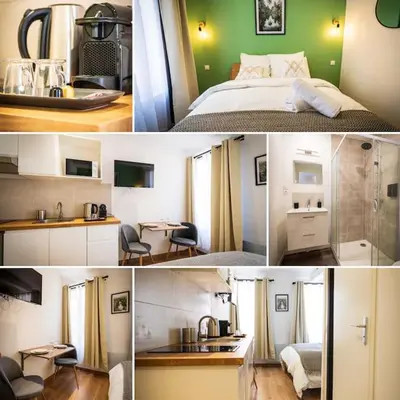 Cuisine ou kitchenette dans l'établissement L'Albatros 004 - Hypercentre * Cosy * Wifi