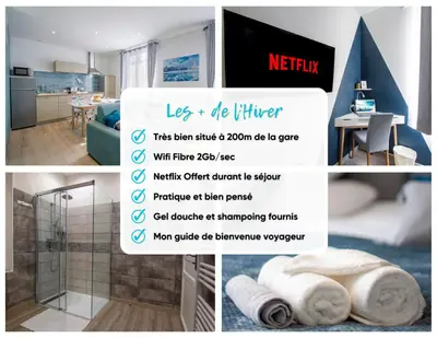Salle de bains dans l'établissement Cocon d'Hiver - Netflix & Wifi - Parking Gratuit - check-in 24H24 - Kit Bébé disponible sur demande - Emplacement Vélos - GoodMarning