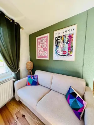 Coin salon dans l'établissement Appartement « Dolce Vita »