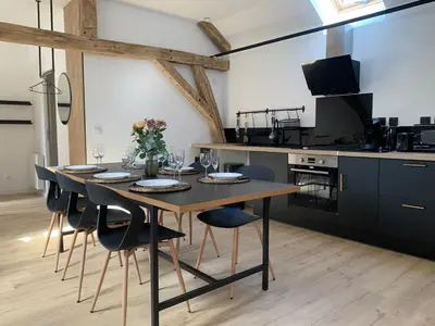 Cuisine ou kitchenette dans l'établissement Le pinot, 30 min de Reims