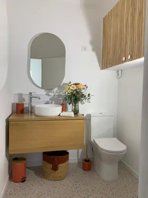Salle de bains dans l'établissement Le pinot, 30 min de Reims