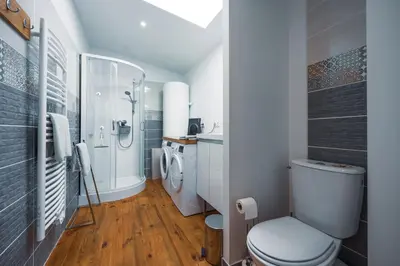 Salle de bains dans l'établissement Les gîtes Saint-Aignan