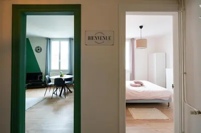 Un ou plusieurs lits dans un hébergement de l'établissement Appartement Centre-Ville 2/4 personnes