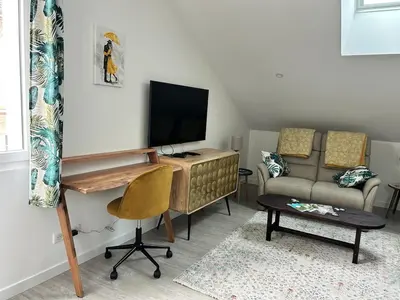 Télévision ou salle de divertissement dans l'établissement La Belle Cachette