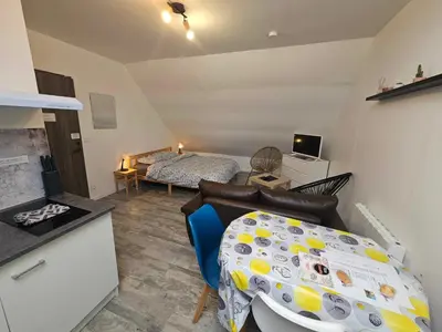 Cuisine ou kitchenette dans l'établissement Studios du Cèdre