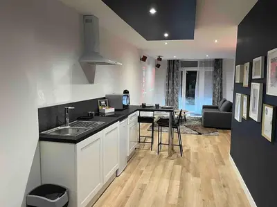 Cuisine ou kitchenette dans l'établissement Détente et spa Expérience