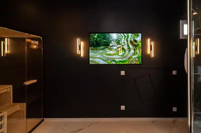 Télévision ou salle de divertissement dans l'établissement Maison Panthéon, Suite d'exception