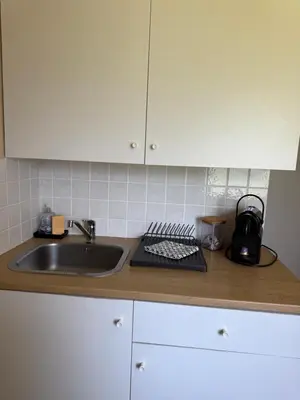 Cuisine ou kitchenette dans l'établissement Studio meublé marne la vallée / Disneyland