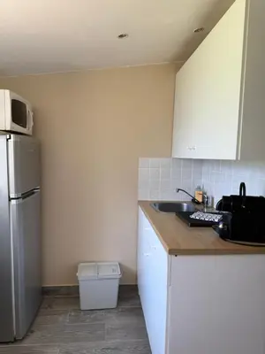 Cuisine ou kitchenette dans l'établissement Studio meublé marne la vallée / Disneyland