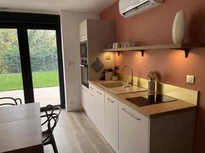 Cuisine ou kitchenette dans l'établissement L'Annexe - logement en Champagne