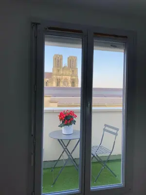 Balcon ou terrasse dans l'établissement Studio cosy vue cathédrale