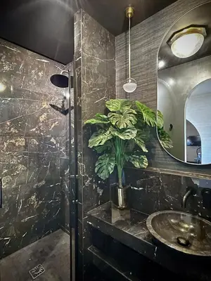 Salle de bains dans l'établissement Les Alcoves - Studios design