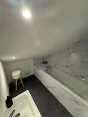 Salle de bains dans l'établissement La Grange de Witry