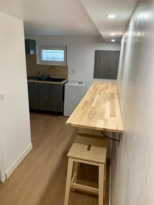 Cuisine ou kitchenette dans l'établissement Superbe appartement avec spa privatif