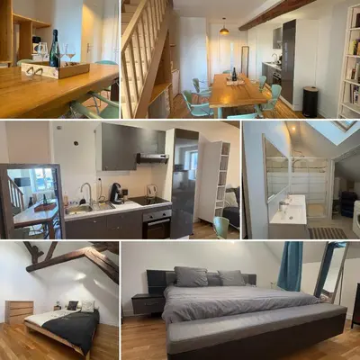 Coin salon dans l'établissement Le 7 - Appartement Cosy - Disney 20 min
