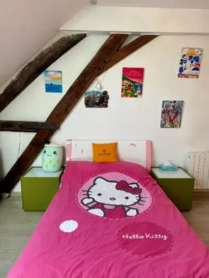 Un ou plusieurs lits dans un hébergement de l'établissement maison cosy et chic