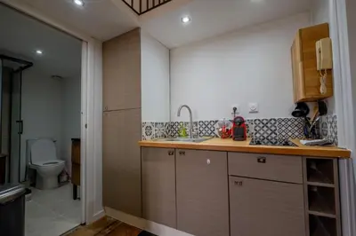 Cuisine ou kitchenette dans l'établissement Le Brillant - Studio
