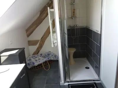 Salle de bains dans l'établissement Gîte la Grange