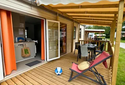 Balcon ou terrasse dans l'établissement Camping Touquin - 30min Disneyland