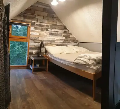 Un ou plusieurs lits dans un hébergement de l'établissement Gîte n° 20, en pleine nature, frontalier