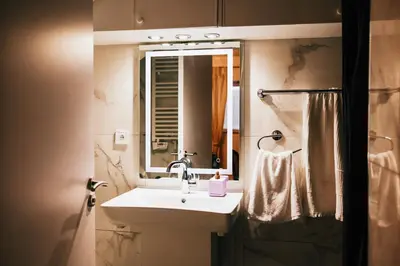 Salle de bains dans l'établissement L'Alouette - Appartement 60m2 PMR