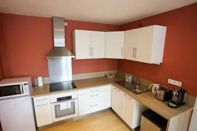Cuisine ou kitchenette dans l'établissement Au 38, Charme et Confort dans notre T2 à Epernay