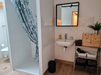 Salle de bains dans l'établissement L'étable