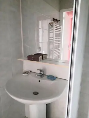 Salle de bains dans l'établissement Gîte les cocottes