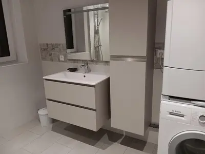 Salle de bains dans l'établissement Du panier au gite
