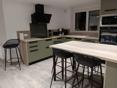 Cuisine ou kitchenette dans l'établissement Du panier au gite