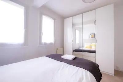 Un ou plusieurs lits dans un hébergement de l'établissement La Rouette - Chambres privées