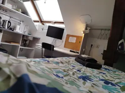 Télévision ou salle de divertissement dans l'établissement La studette de Vesle