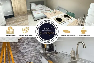 Cuisine ou kitchenette dans l'établissement Le Cocoon Romillon