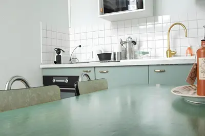 Cuisine ou kitchenette dans l'établissement Appartement vintage - Reims centre