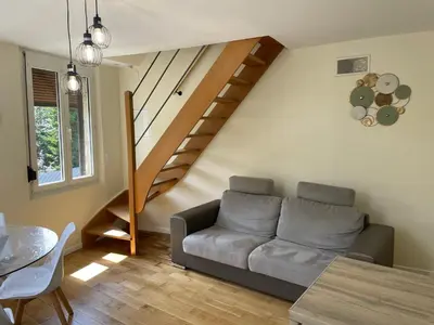 Coin salon dans l'établissement Maison a 3 minutes de soissons