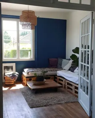 Coin salon dans l'établissement Maison ancienne de 170 m2
