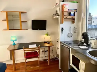 Cuisine ou kitchenette dans l'établissement Studette Vesle 1