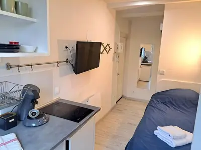Cuisine ou kitchenette dans l'établissement Studette Vesle 4