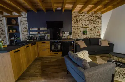 Cuisine ou kitchenette dans l'établissement Le Petit Candie