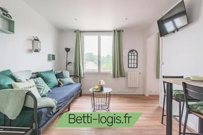 Coin salon dans l'établissement La rivière, appartement 3 personnes
